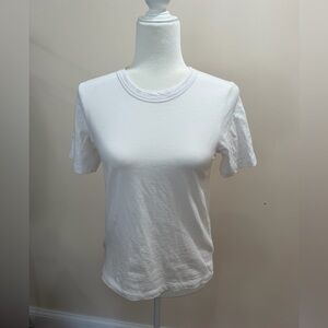 Faherty White Sunwashed 100% Organic Cotton Crew Neck Short Sleeve Tee Top Sz XS